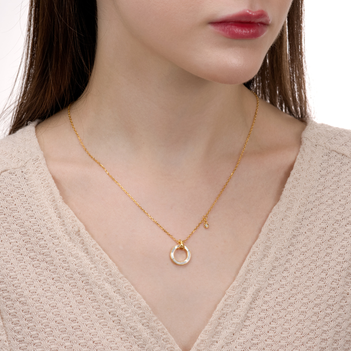 Срібне кольє. Артикул HJN-1804-GOLD-K/20/1090