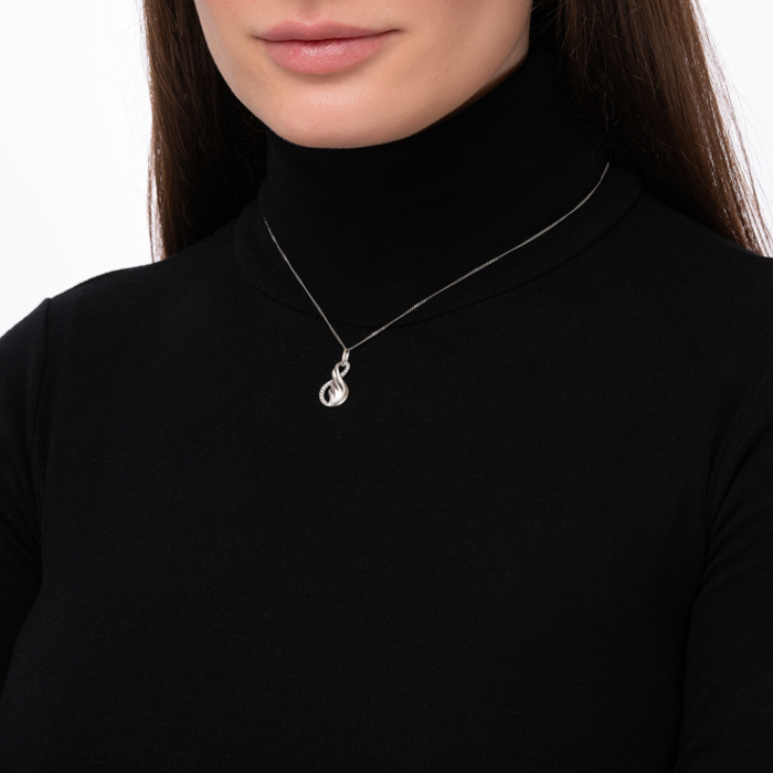 Срібна підвіска з фіанітами. Артикул GP14410A-P/12/1