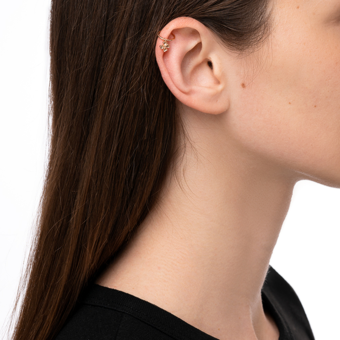 Золотая серьга-каффа без вставки. Артикул 23341/01/0