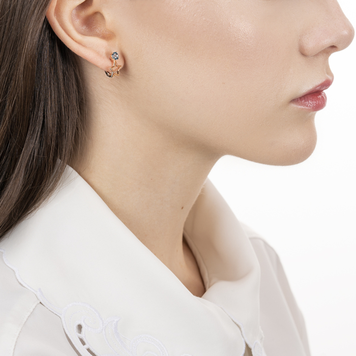 Золотые серьги с топазом. Артикул 540219/01/0/5436