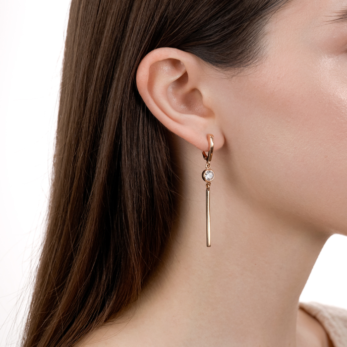 Золоті сережки з фіанітом. Артикул 22644/01/0/22