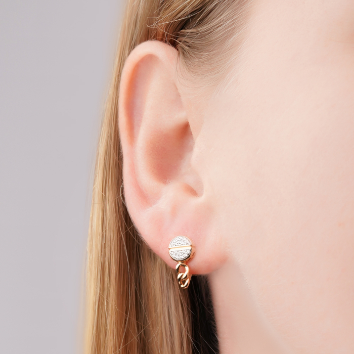 Золоті сережки з фіанітами 23548/01/1/1