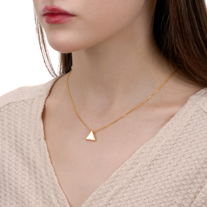 Срібне кольє з перламутром. Артикул HJN-1799-GOLD-K/20/1101