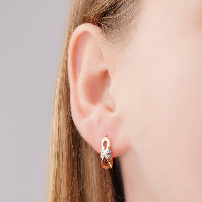 Золотые серьги с фианитами 2191640101