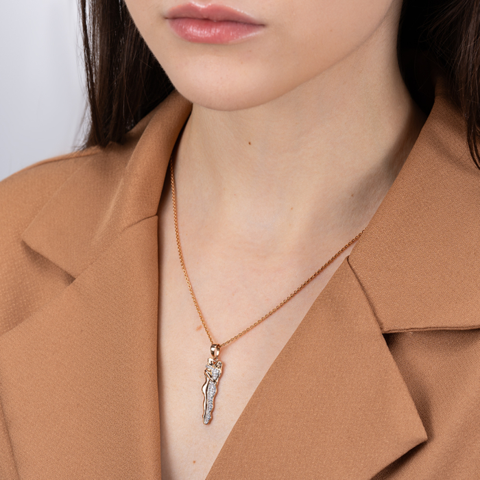 Золота підвіска з фіанітами. Артикул 32609/01/1/1