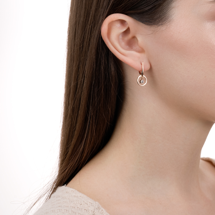 Золоті сережки з фіанітом. Артикул 22704/01/0/28