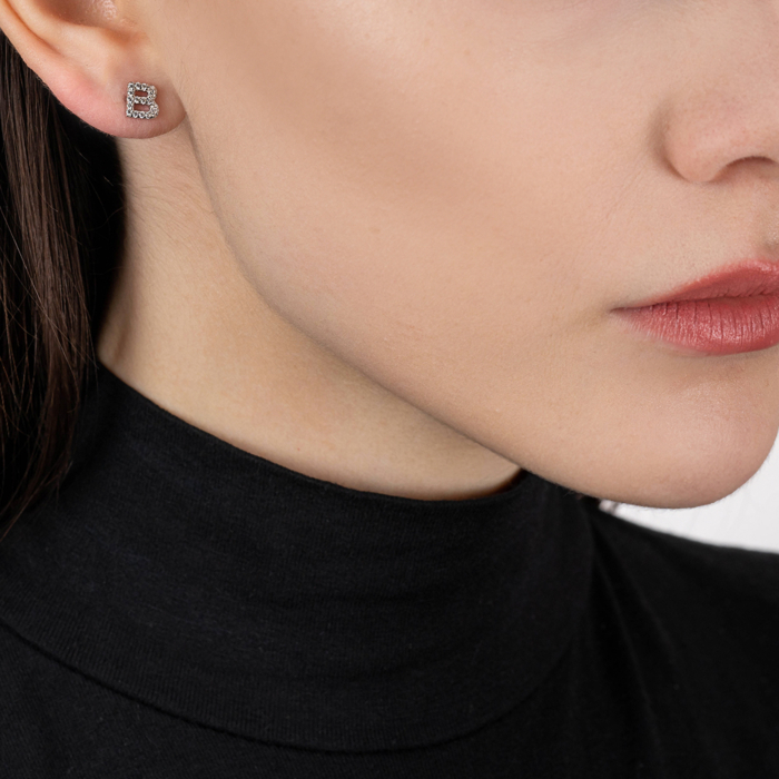 Срібні сережки з фіанітами. Артикул OE04123A-E/12/1