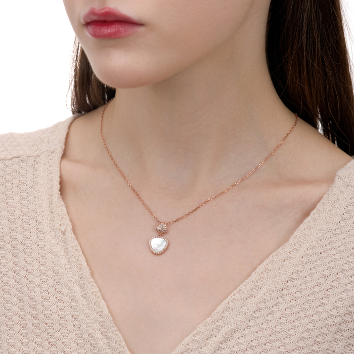 Срібне кольє. Артикул HJN-1739-ROSE-K/17/1090