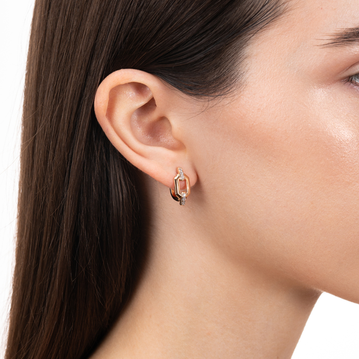 Золоті сережки з фіанітами. Артикул 23624/01/1/3