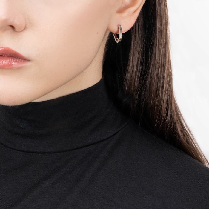 Срібні сережки-конго. Артикул B02568-E/12