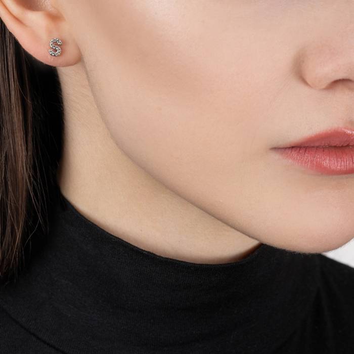 Срібні сережки з фіанітами. Артикул OE04140A-E/12/1