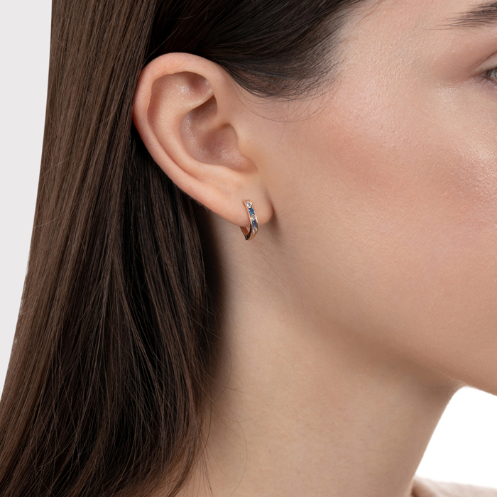 Золотые серьги с фианитами. Артикул 2076г