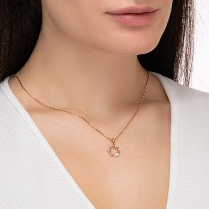 Золота підвіска з фіанітами. Артикул 32507/01/1/221