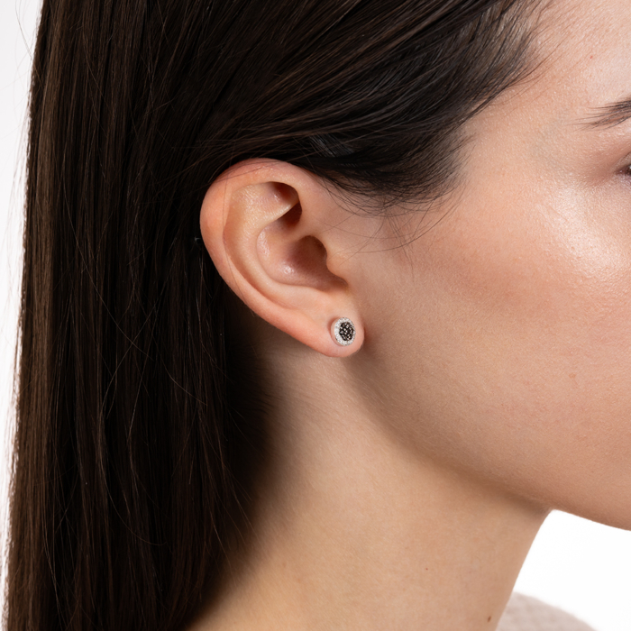 Золотые пуссеты с бриллиантами. Артикул 807057/02/1/10353