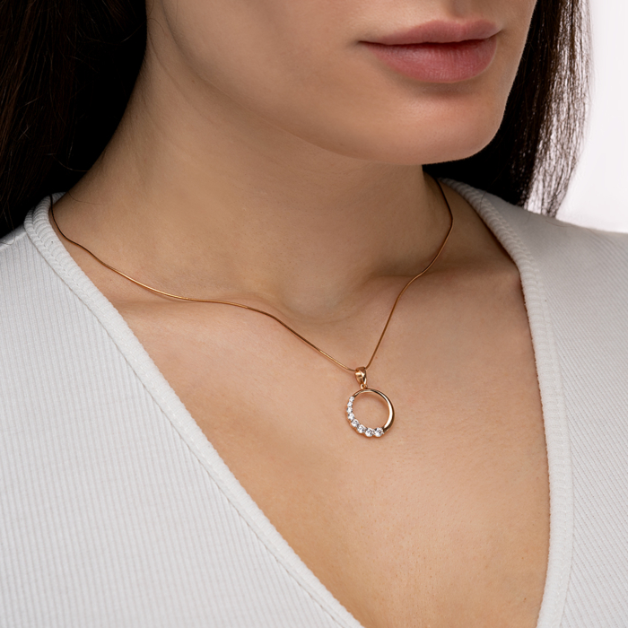 Золота підвіска з фіанітами. Артикул 32410/01/1/2116