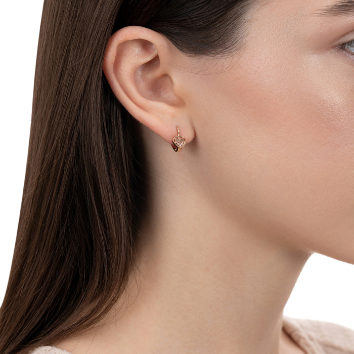 Золотые серьги с фианитами. Артикул 23458/01/0/42