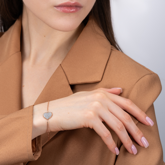 Золотий браслет з фіанітами. Артикул 7206/66024-3/01/1/36