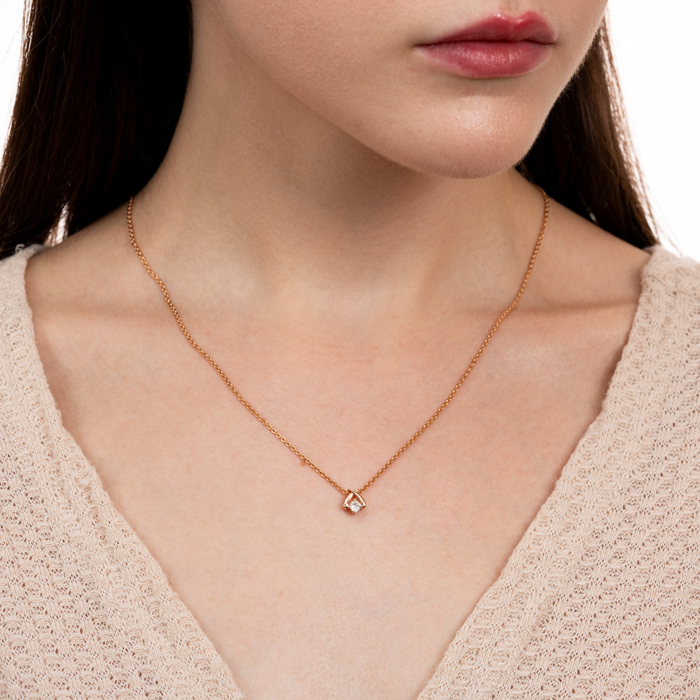 Золота підвіска з фіанітом. Артикул 32718/01/1/28