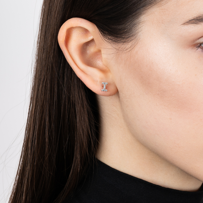 Серебряные серьги с фианитами. Артикул OE04130A-E/12/1