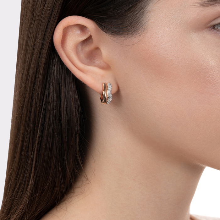 Золоті сережки з фіанітами. Артикул 23561/01/1/1