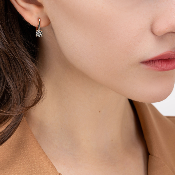 Золотые серьги с бриллиантами. Артикул 807017/14/1/8578