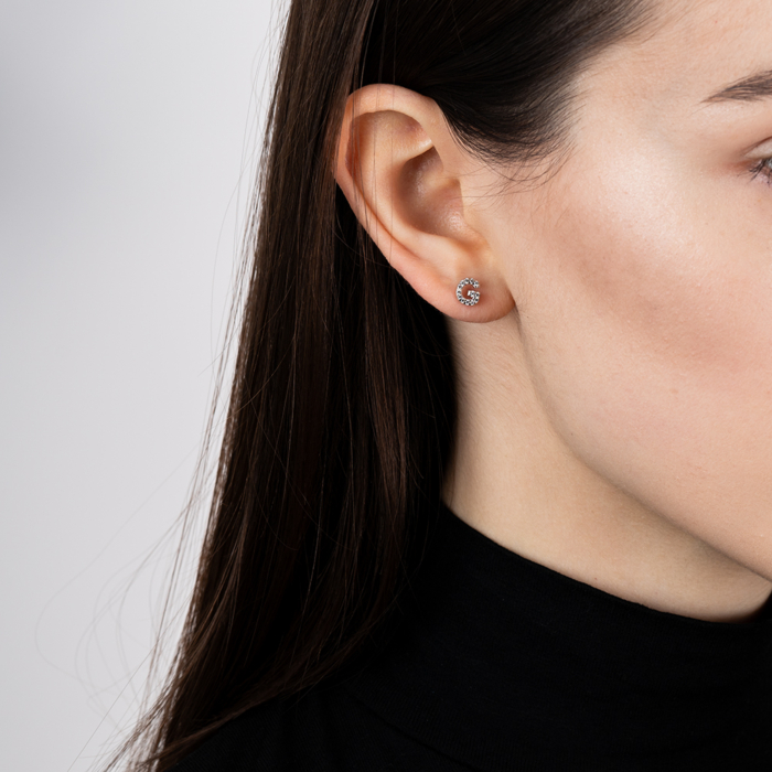 Срібні пусети з фіанітами. Артикул OE04128A-E/12/1