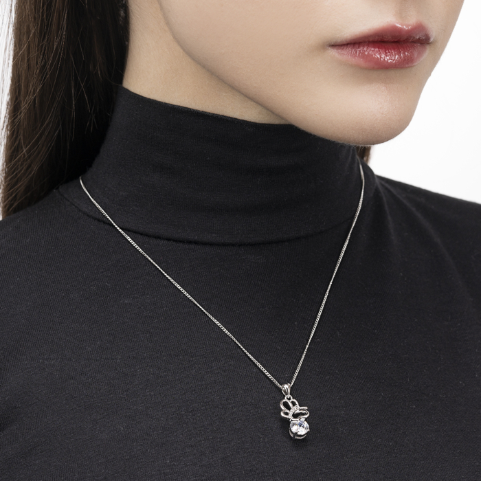 Срібна підвіска з фіанітами. Артикул SZDP01848-P/12/1