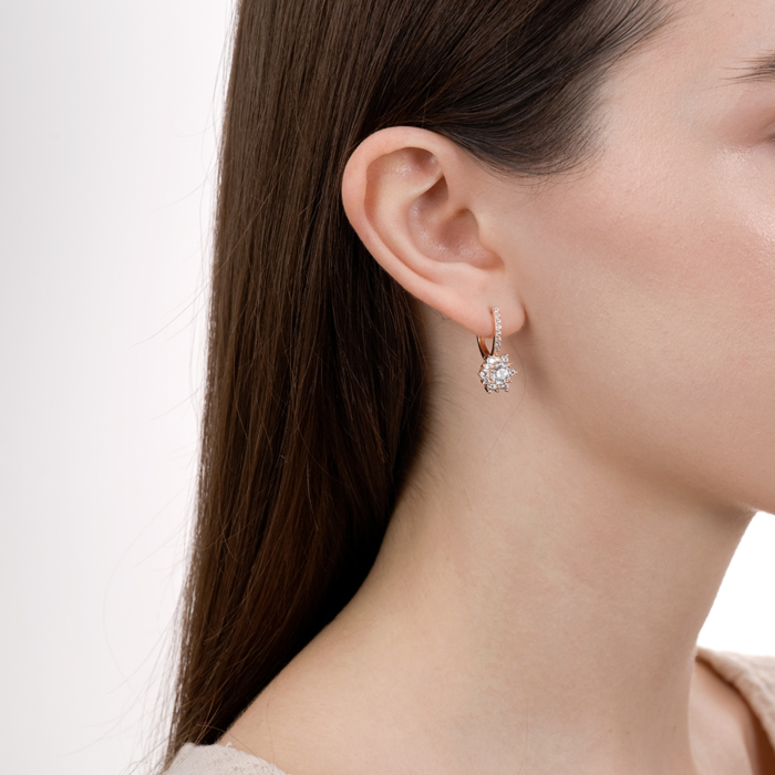 Золоті сережки з фіанітами. Артикул 22623/01/0/3557