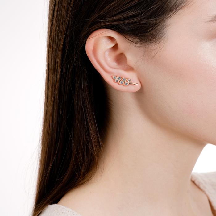 Золотые каффы с цитрином и топазом. Артикул 540309/01/0/16150