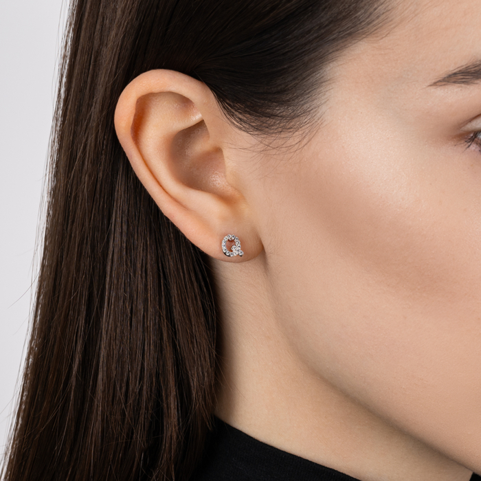 Серебряные серьги с фианитами. Артикул OE04138A-E/12/1