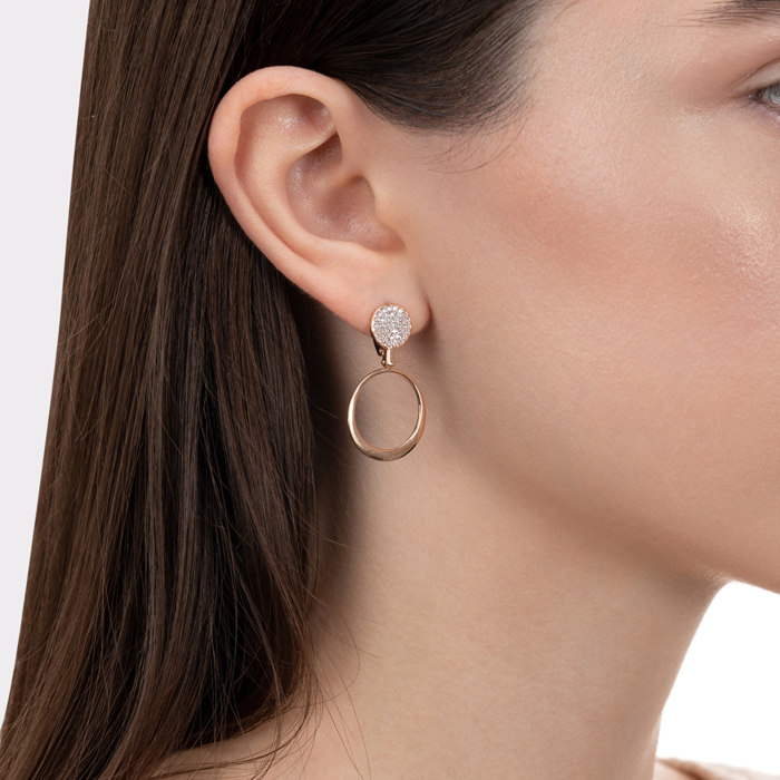 Золоті сережки з фіанітами. Артикул 22972/01/1/1