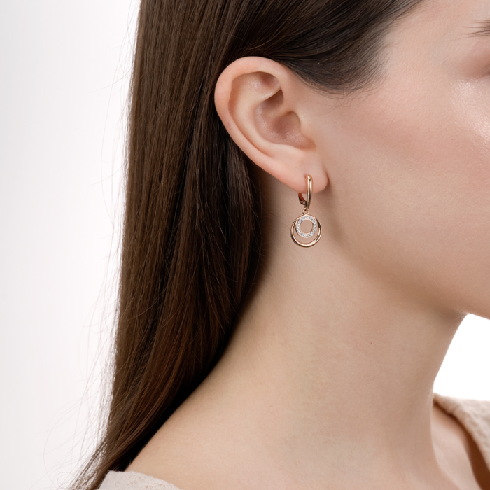 Золоті сережки з фіанітами. Артикул 22677/01/1/1