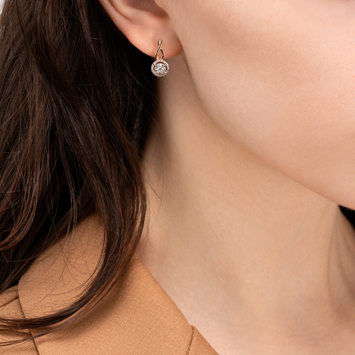 Золотые серьги с бриллиантами. Артикул 520159/14/1/11333