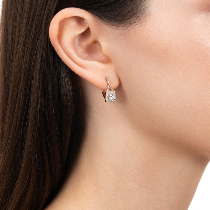 Золоті сережки з фіанітами. Артикул 22838/01/1/4137