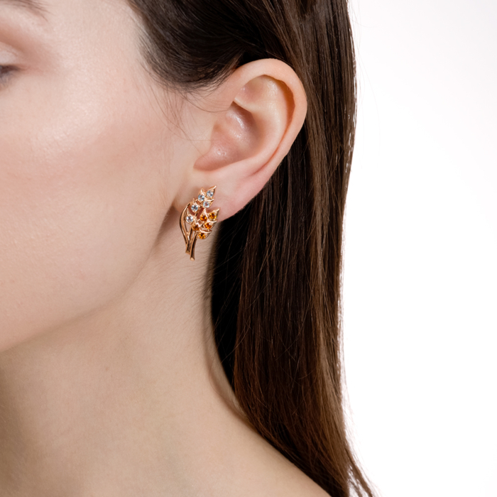 Золоті сережки з топазом та цитрином. Артикул 540312/01/0/16150