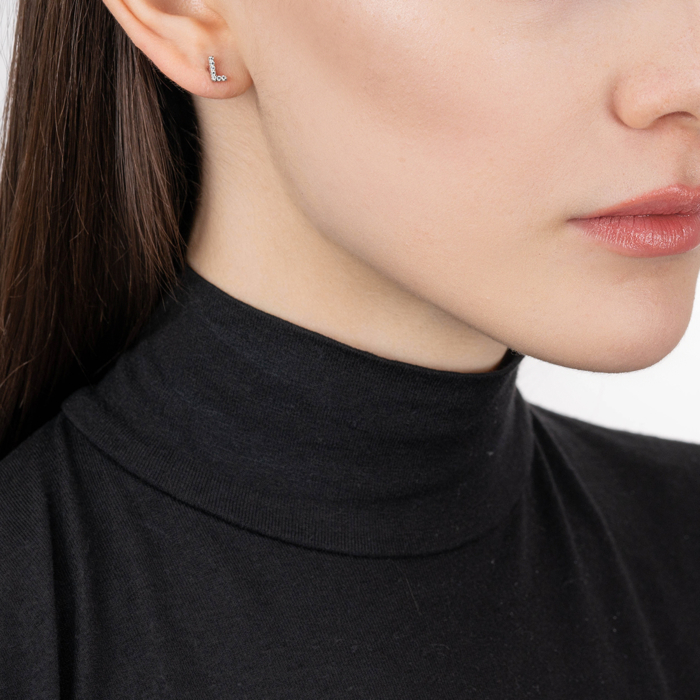 Срібні пусети з фіанітами. Артикул OE04133A-E/12/1