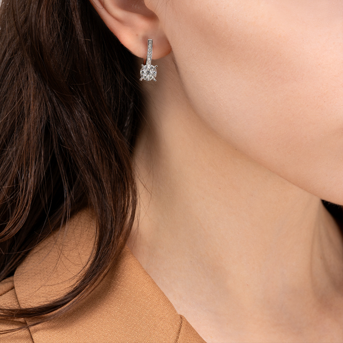 Золоті сережки з діамантами. Артикул 807098/02/1/11028