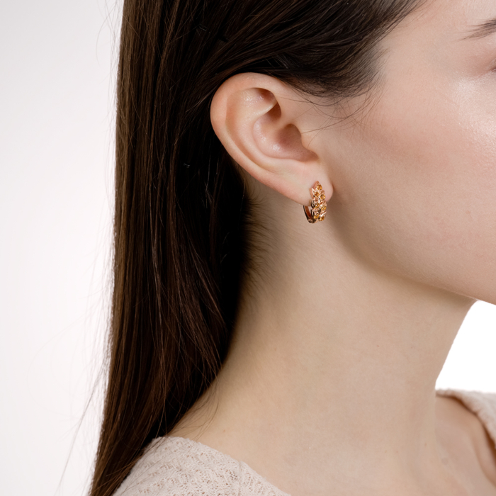 Золоті сережки з цитрином. Артикул 540311/01/0/5444