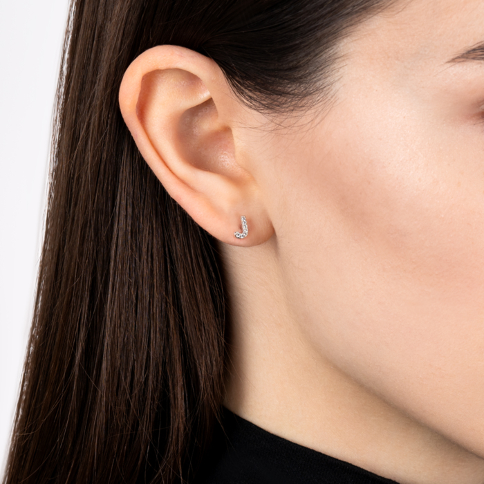 Серебряные серьги с фианитами. Артикул OE04131A-E/12/1