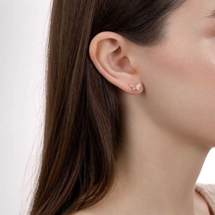 Золоті сережки з фіанітами. Артикул 21594 п