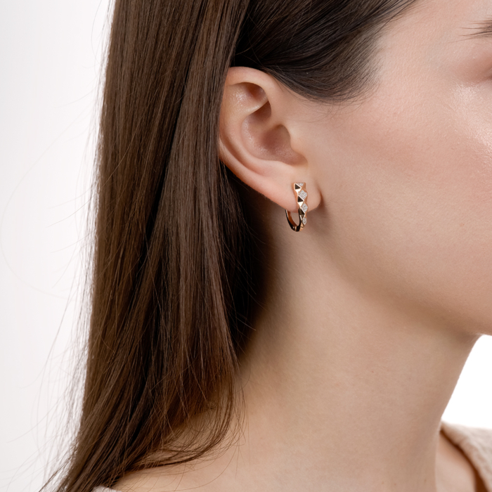 Золотые серьги с фианитами. Артикул 23727/01/1/1