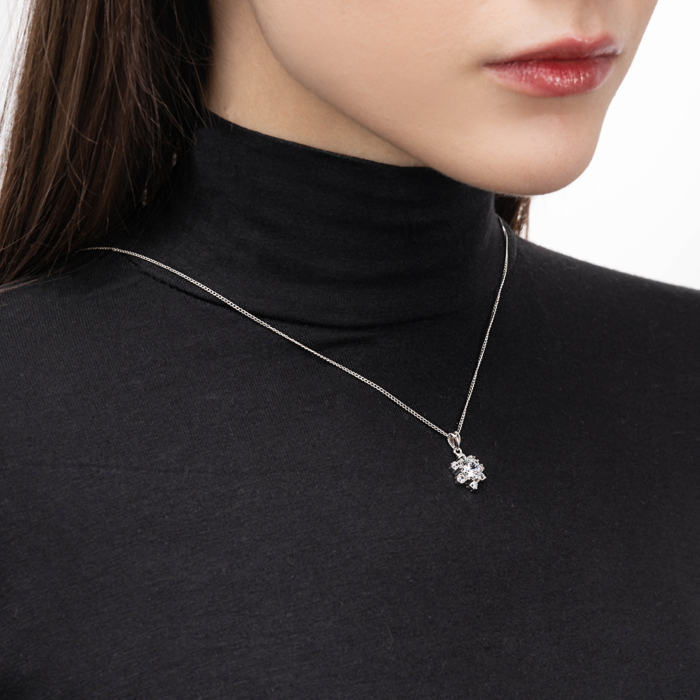 Срібна підвіска з фіанітами. Артикул SZDP01815-P/12/1