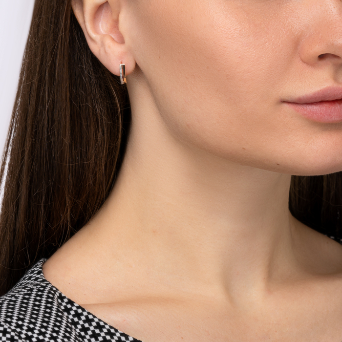 Золотые серьги с бриллиантами. Артикул 807059/01/1/8007