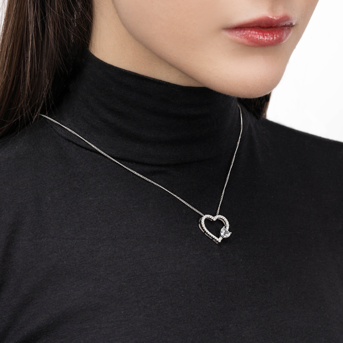 Срібна підвіска з фіанітами. Артикул SZDP00301-P/12/1