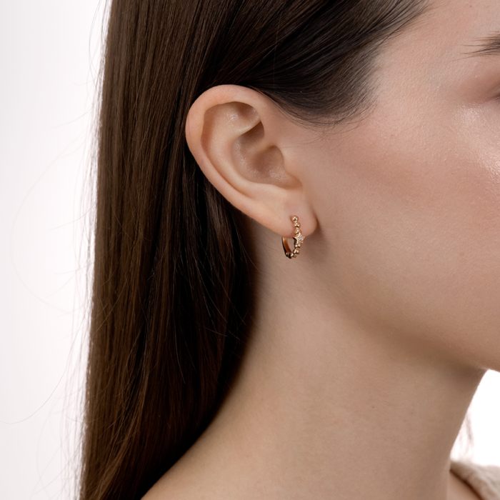 Золоті сережки з фіанітом 23734/01/0/3