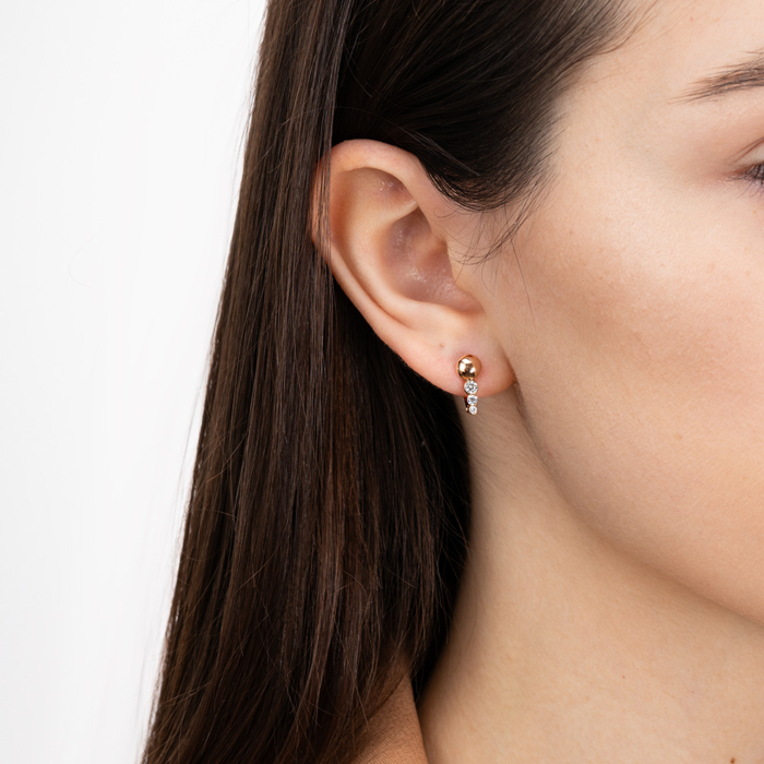 Золоті сережки з фіанітами. Артикул 23161/01/0/3395