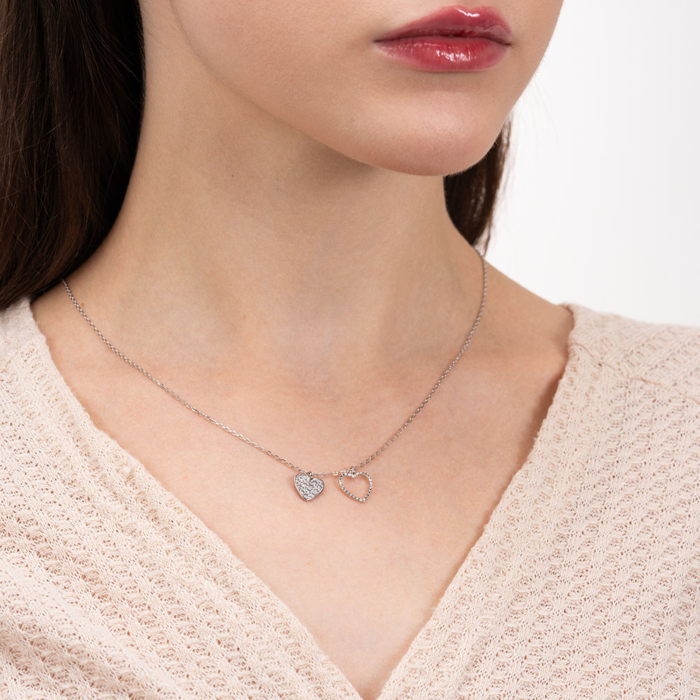 Серебряное колье с фианитами. Артикул YN00230-K/12/1