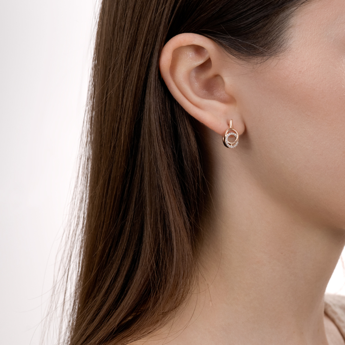 Золоті сережки з фіанітами. Артикул 23729/01/1/1