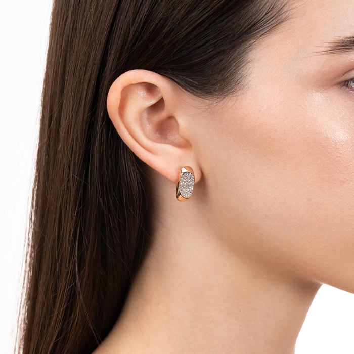 Золоті сережки з фіанітами. Артикул 23726/01/1/1