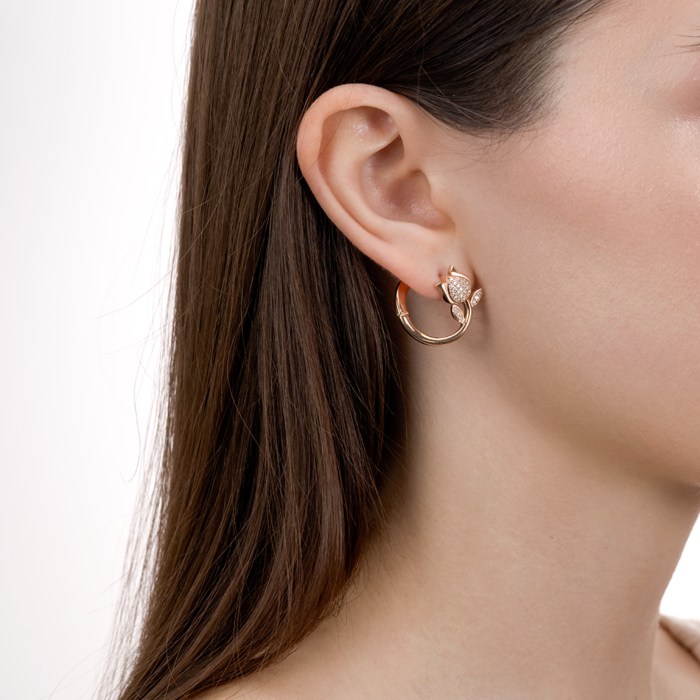 Золотые серьги с фианитами. Артикул 22806/01/0/601